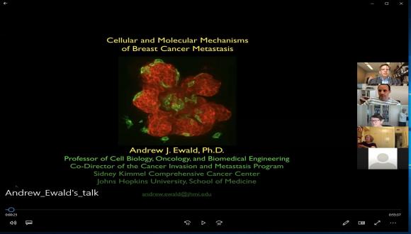 Prof. Andrew Ewald and Prof. Ronen Zaidel-Bar in the zoom lecture