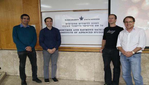 Prof. David Sprinzak, Prof. Michael Elowitz, Prof. Avigdor Eldar and Prof. Daniel Chamovitz 