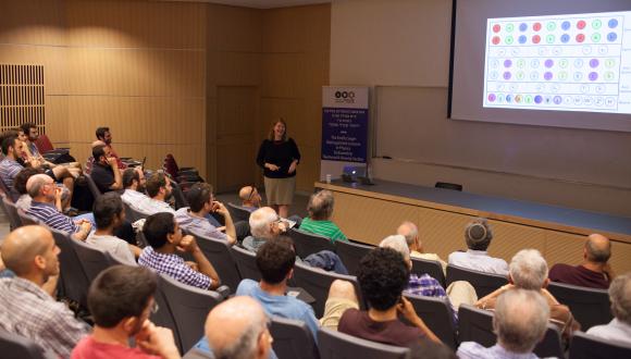 Prof. Janet Conrad at her lecture