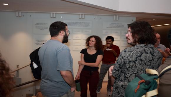 Participants gather for light refreshments ahead of the lecture