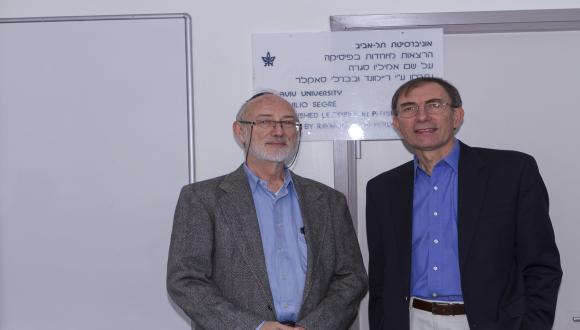 Prof. Morris Podolak and Prof. Dimitar Sasselov, Geophysics Distinguished Lecturer, at his lecture