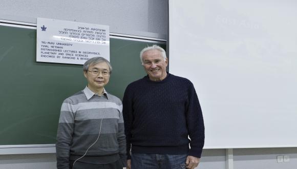 Prof. Jen-Ping Chen, Geophysics Distinguished Lecturer, and Prof. Zev Levin 